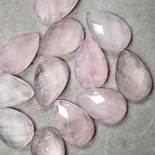 13X20MM FACETED PEAR CABOCHON ROSE QUARTZ(8PCS /BAG)
